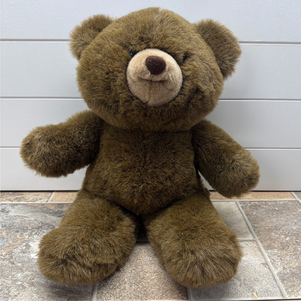 Vintage Playful Pals Mervyns Brown Teddy Bear Plush Stuffed Animal 15 inch Korea